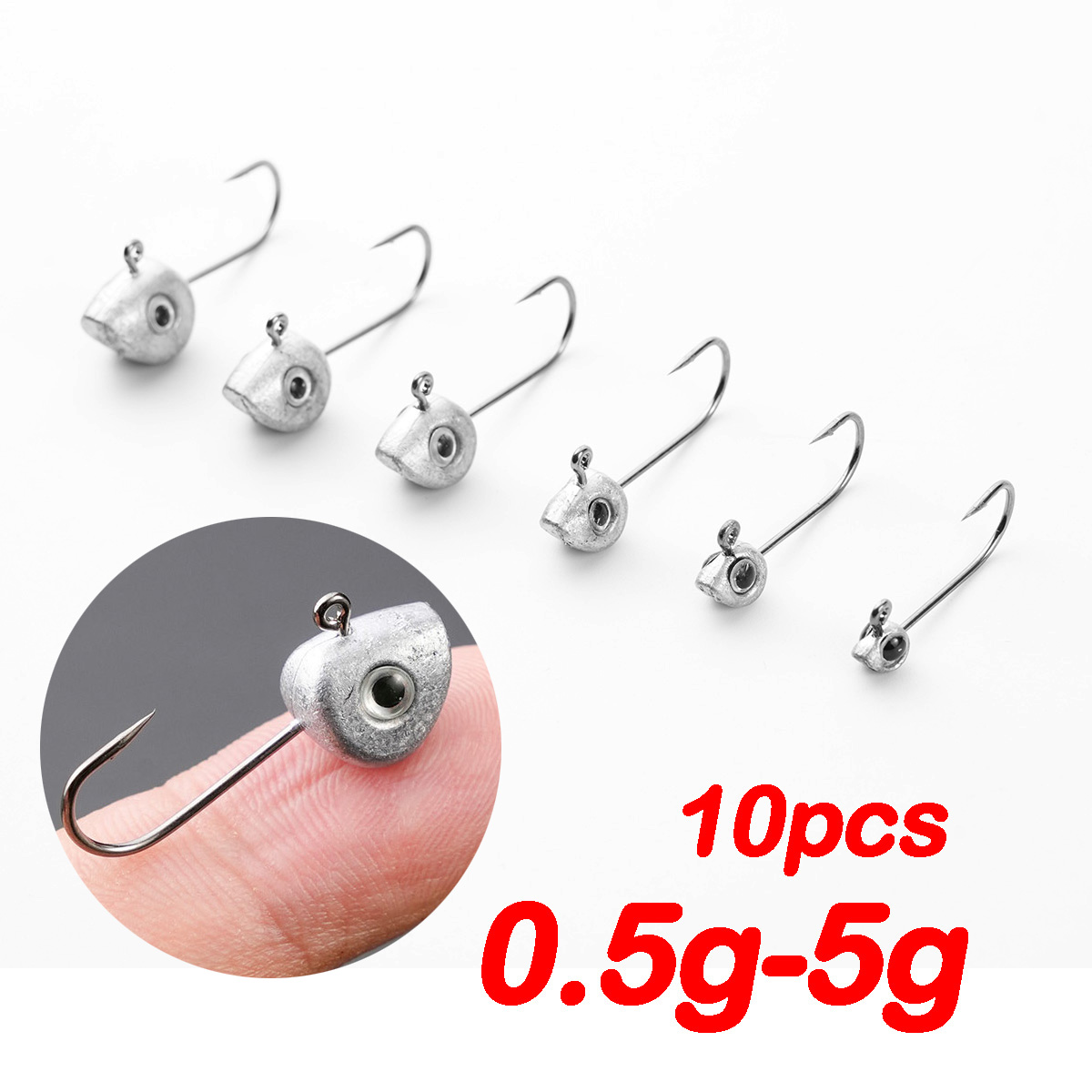 10pcs Mini Jig Head Hook 3D Ey - đánh giá và giá Fishing Hook Size