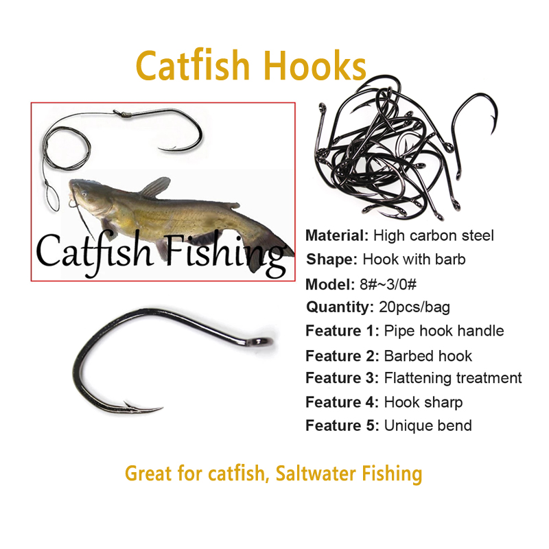 Wifreo 20 Chiếc Hình Chữ V Cá  - đánh giá và giá Fishing Hook Size